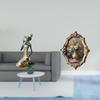 African Tribal Lady Resin Art Statue with Vintage Photo Frame Handmade Collectible Craft Ornament
