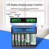 Eight-Slot USB LCD Universal Charger for AA/AAA/C/D Ni-MH Batteries with Type-C Charging