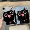 Cute Little Black Cat Y-Fold Holder Cover Tablet Case For iPad Pro 2025 Mini 6 7 Air 4 5 M3 M2 1 2 M4 11inch Pro 11th 10th 9th
