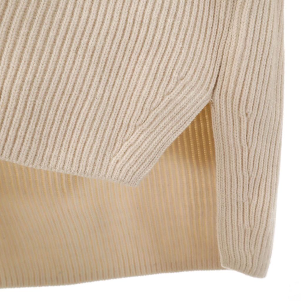 AURALEE made in Japan Long sleeve V neck sweater 1 beige Rib knit Women Used