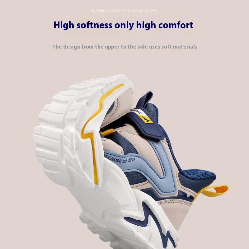 New Fashion Boys Sports Shoes Solid Comfortable Wear-resistant Soft Bottom Basketball Shoes