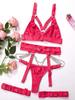 Bondage Sexy Lingerie Outfit Erotic Apparel Set Clubwear Lace Underwear Set Breast Gathering Strap Lace Underwear Metal Chain