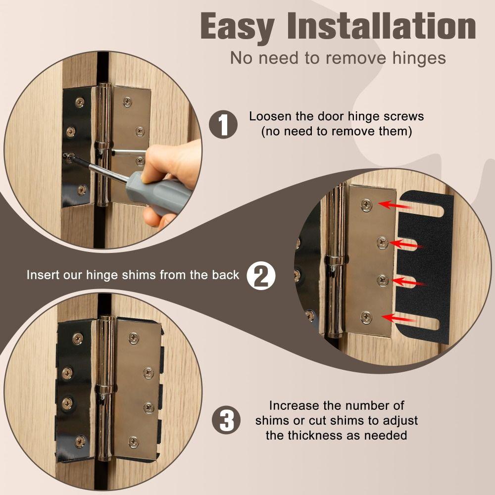 10pcs Adjustable Door Hinge Shims 4 Inch Plastic Joint Adjusters Door Repair Kit  Cabinet Doors
