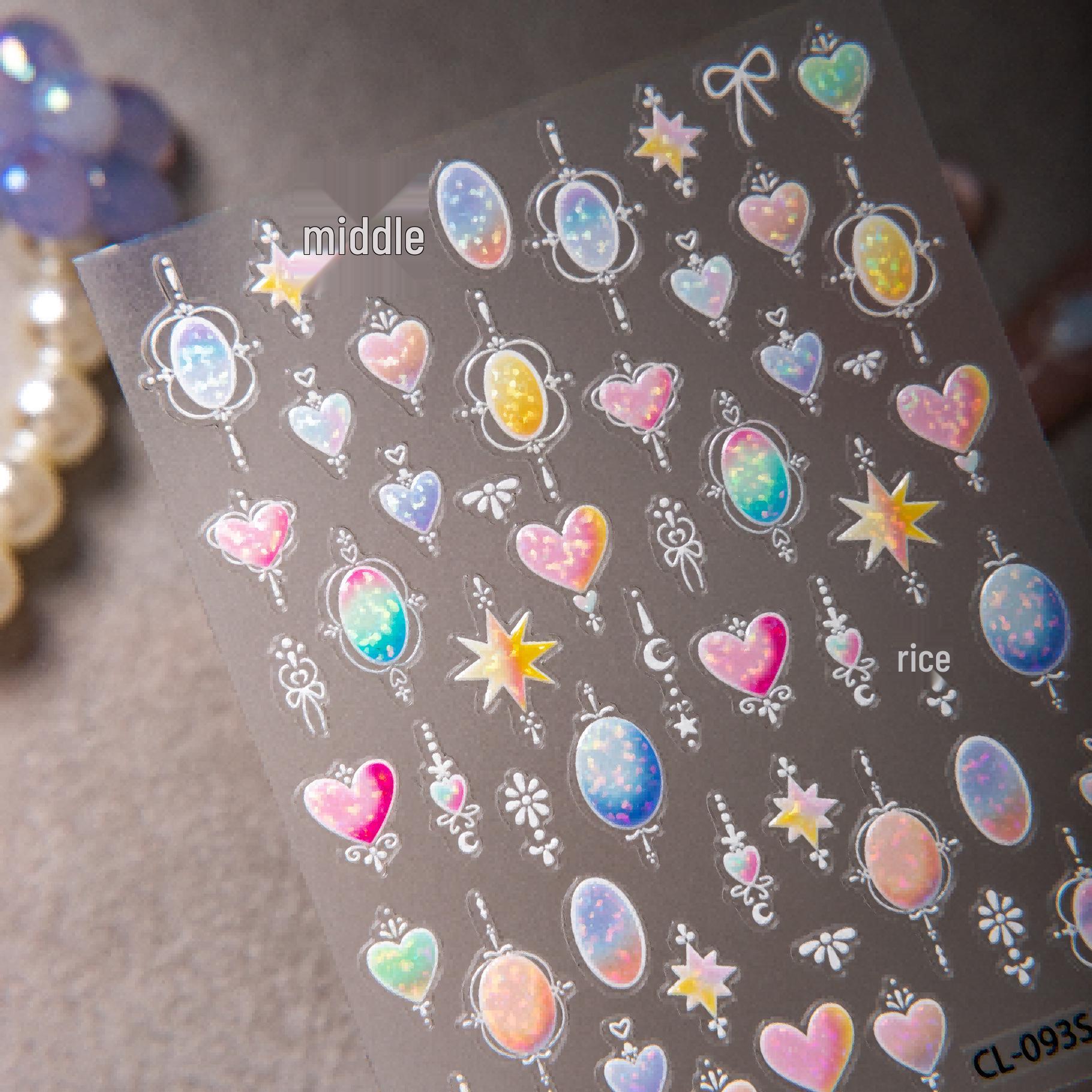 Cyansea Heart-Shaped Dopamine Color Nail Art & DIY Stickers CL-093-07