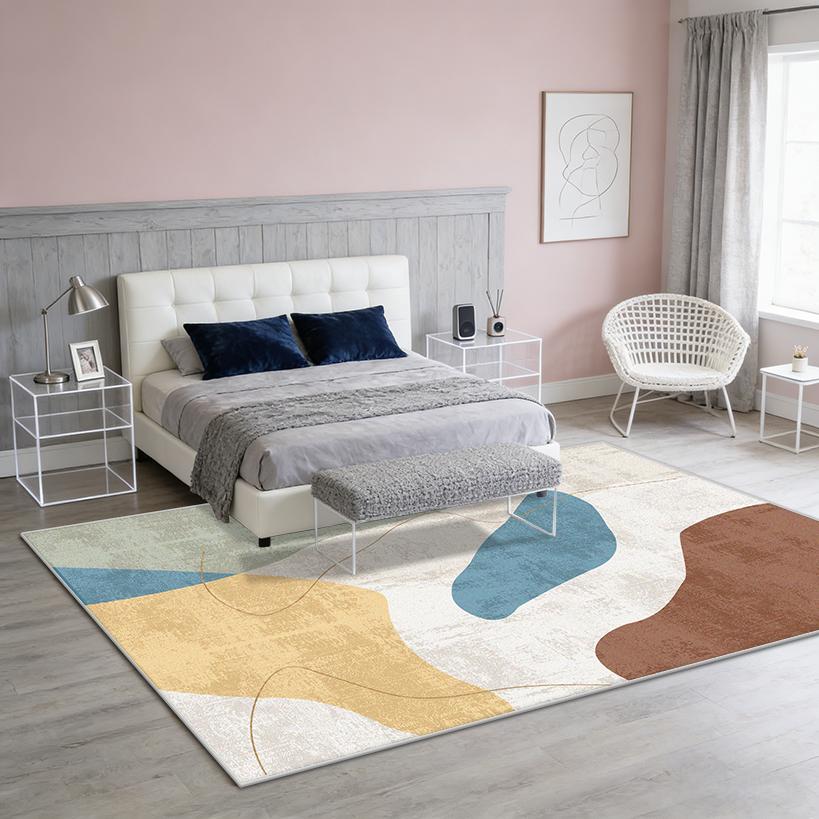 Modern Minimalism Decoration Living Room Carpet Study Room Non-slip Washable Tables Chair Mat Bedroom Bedside Fluffy Plush Rug