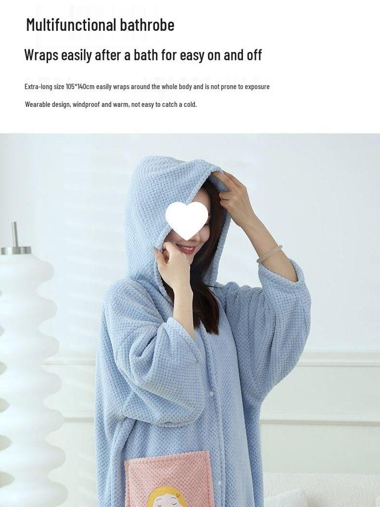 G5Z Hooded Adult Bathrobe: Wearable, Soft, Quick-Drying, Absorbent Bath Towel Skirt