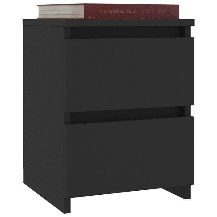 VidaXL Tables de chevet lot de 2, 30x30x40 cm, Bois reconstitué, Noir, 2 tiroirs coulissants chacun, Armoire de chevet, 800516