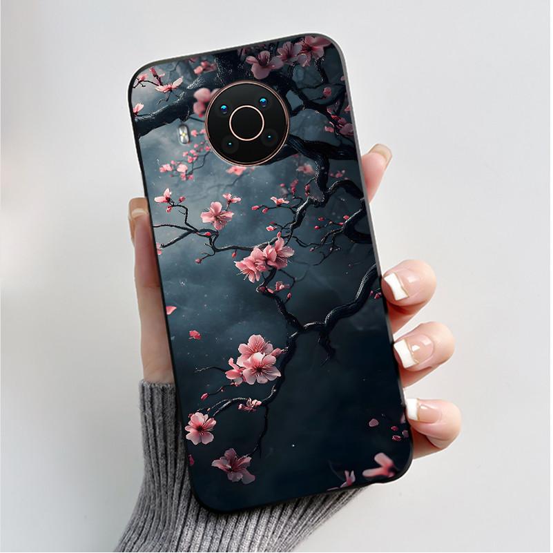 Printed Phone Case For Nokia X20/Nokia X10/Nokia X100/Nokia XR20 Capa Soft Silicone Black Shell Cover Cute Flower Cartoon Casing