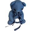 Plush Teddy Denim Dot Pattern with Fluffy and Perfect As a Gift or 751295 Q-FLA Bear, Ribbon, Cuddly, Celebration,