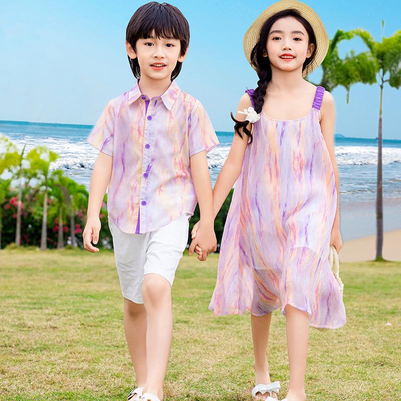 Stylish Summer Beachwear: Mother-Son & Mother-Daughter Dress