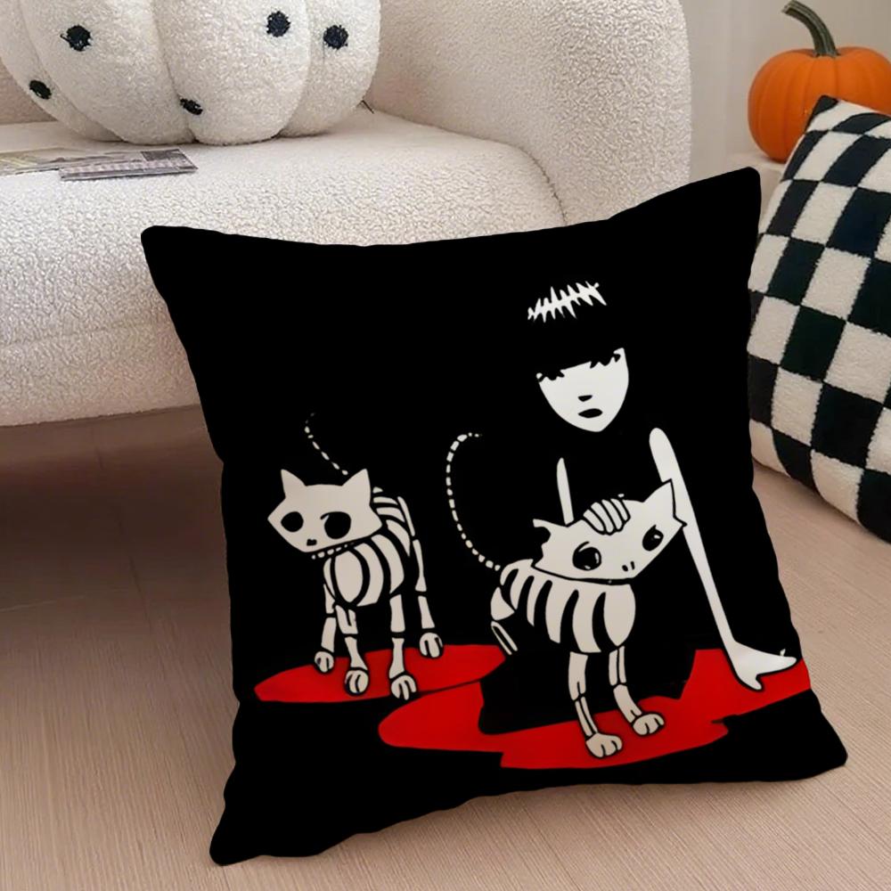 Mysterious Cool Comic EEmily The Strange Cushion Cover Throw Pillow Cover Hidden Button Durable Polyester Chair Cushion