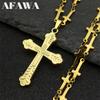 Katholizismus Heiliges Kreuz Anhänger Halskette für Frauen Männer Edelstahl Klassisch Religion Charme Ketten Halsketten Schmuck colar