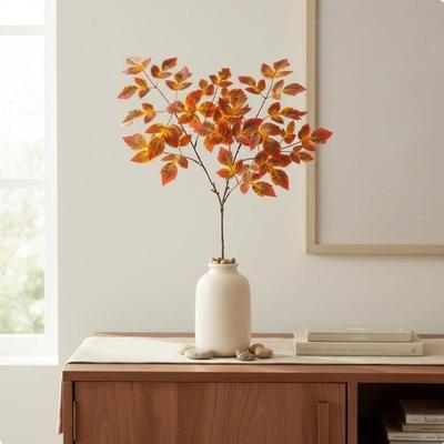 Fake Maple Leaf Branch Realistic Artificial Pick Easy To Shape Autumn Foliage for Living