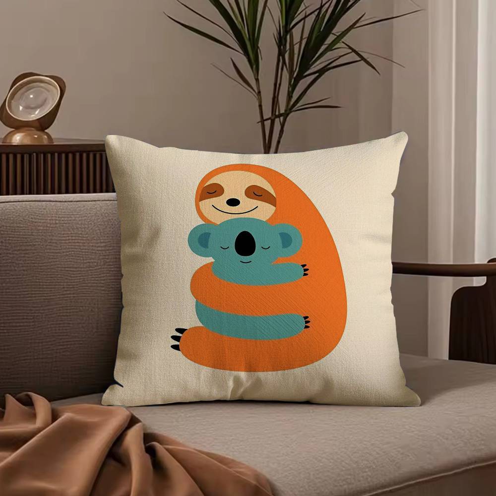 Nordic Modern Anime Pillow Case Anti-dustmite Pillowcase Invisible Zipper Silky Short Plush Sofa Cushion Cover