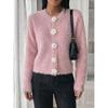TIFICY Women's Fashion Casual Fall Winter Flower Pattern Print Long Sleeve O-Neck Sweaters
