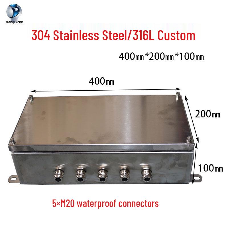 304 Stainless Steel Weatherproof Junction Box with UK Terminal, 316 Protection.