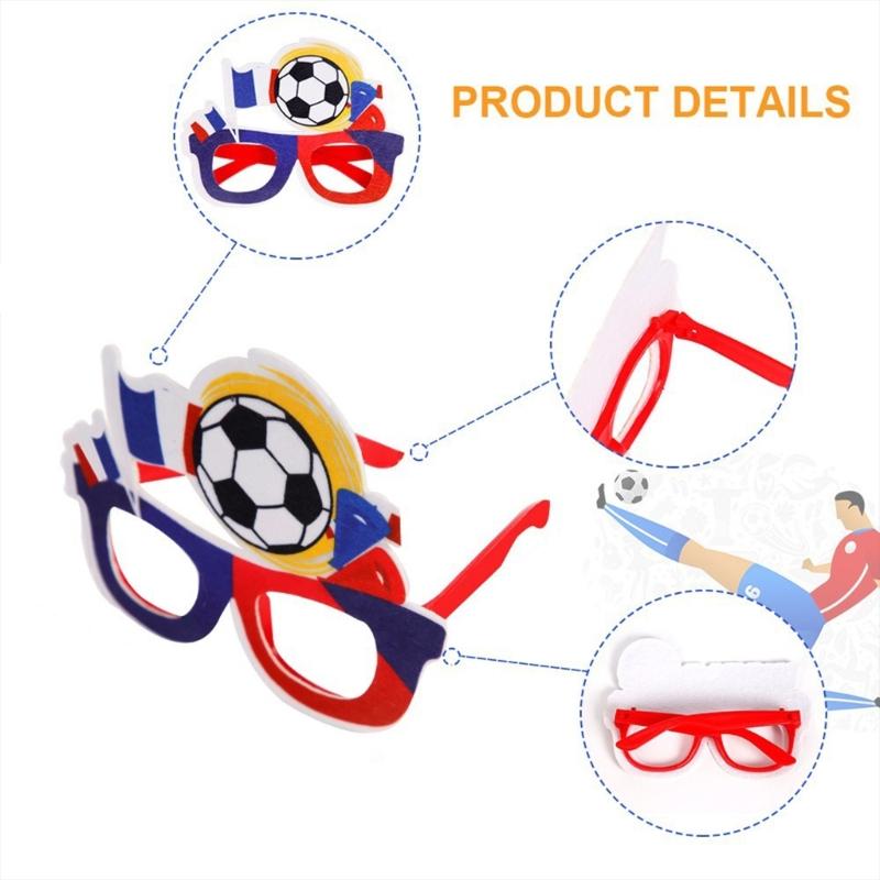 European Cup Party Glasses Football Glasses Frame Football Eyeglasses for Teen Adult Party Decoration and Sports Event