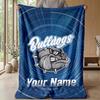 Canterbury-Bankstown Bulldogs Custom Flannel Throw Blanket Print Your Name Text Soft Warm Blanket Holiday Present