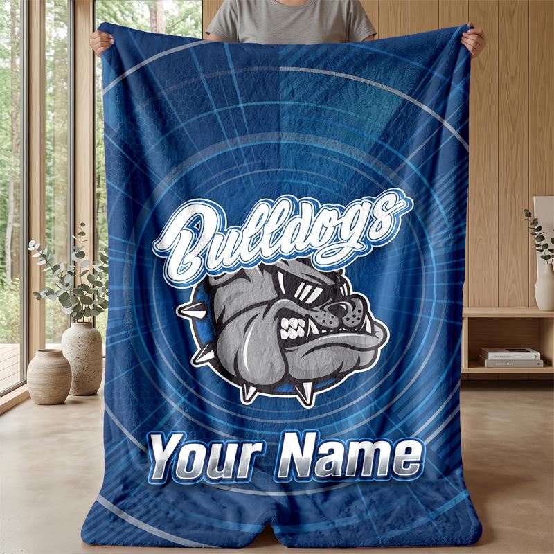 Canterbury-Bankstown Bulldogs Custom Flannel Throw Blanket Print Your Name Text Soft Warm Blanket Holiday Present
