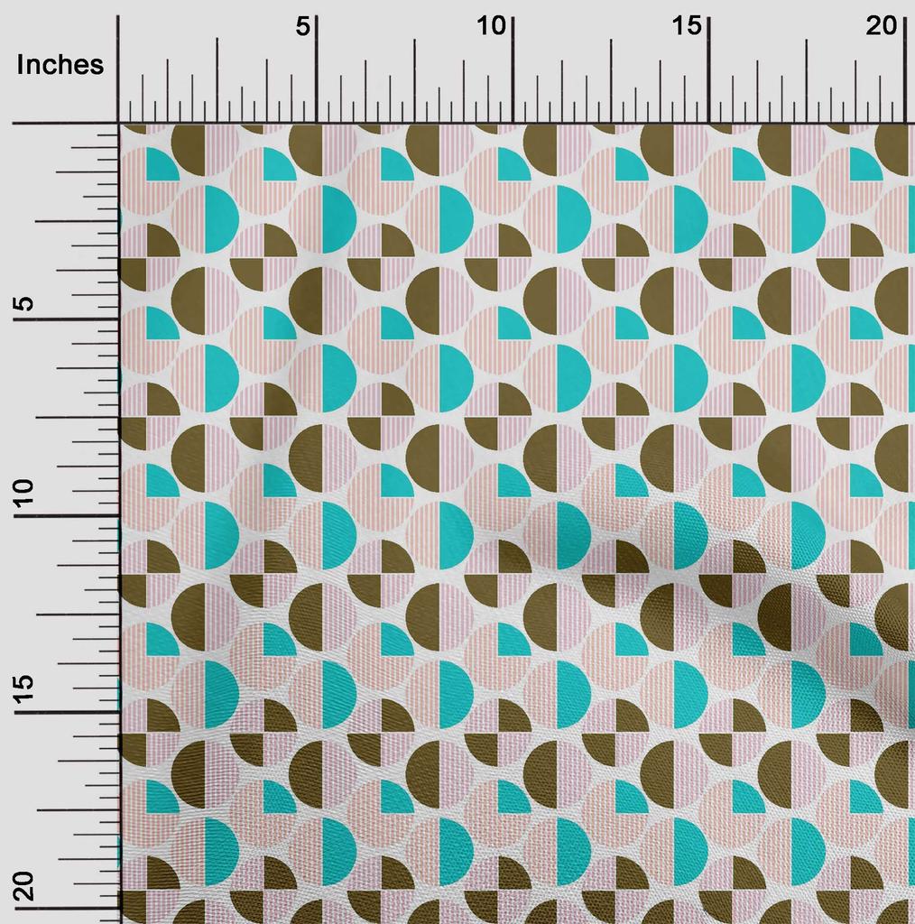 oneOone Cotton Flex Fabric Circle Geometric A  Printed Craft Fabric BTY 40 Inch