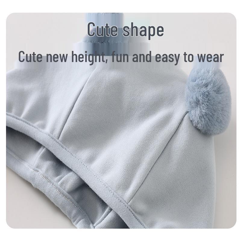 Jingqi Cute Newborn Ear Protection Tie-On Hat for Autumn and Winter.