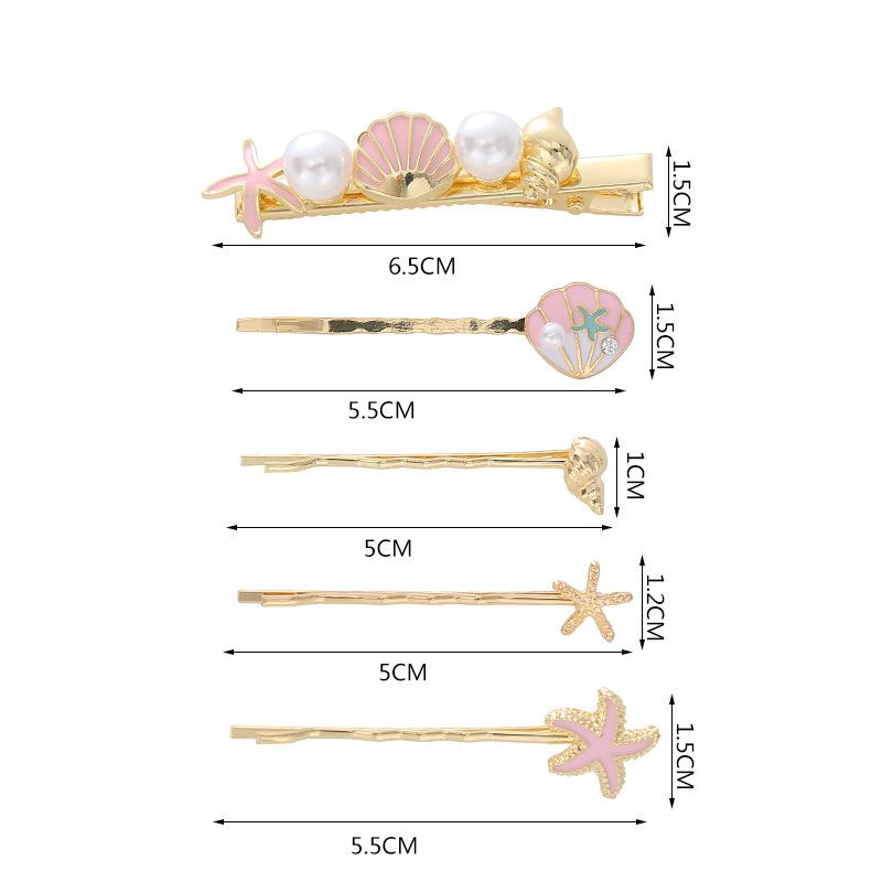 New Creative Conch Starfish Shell Women's Hairpin Hair Accessories Set