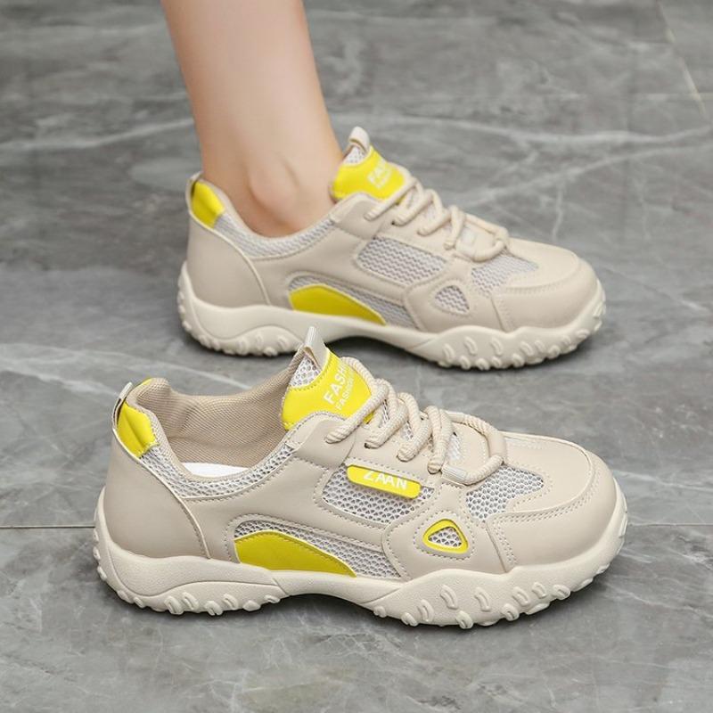 Mesh splicing contrasting color casual shoes summer new retro sports dad shoes student versatile breathable women's shoes