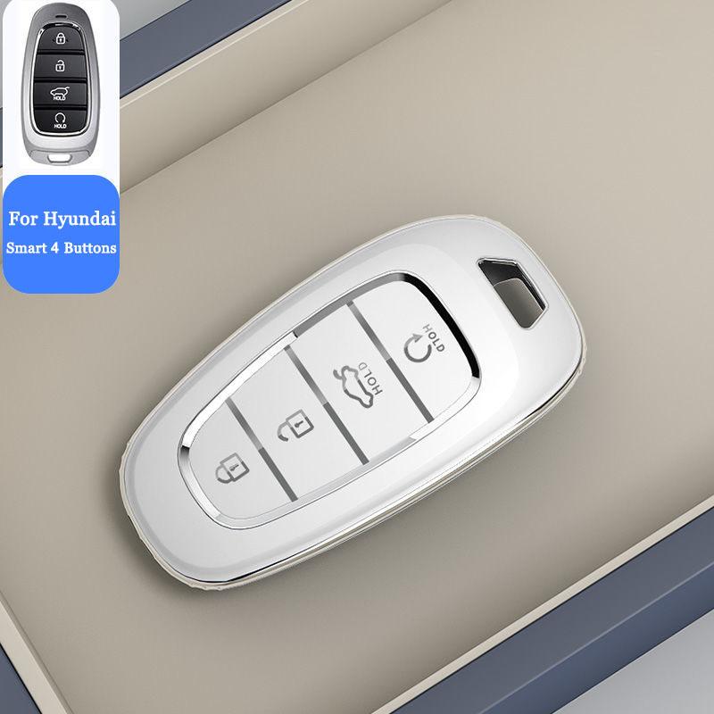 

Tpu Soft Car Key Case Cover Protect Shell For Hyundai Tucson Solaris Sonata Hybrid Nexo Nx4 Santafe Dn8 4 Buttons