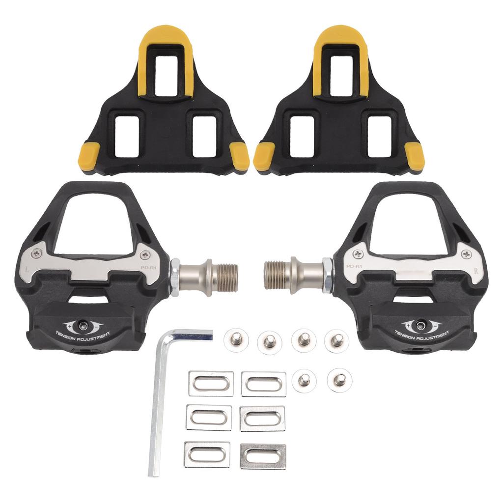 1 Pair Bicycle Self Locking Pedals Mountain Bike Lock Pedal Nylon Cycling Pedal with Cleat Accessory Compatible for SPD