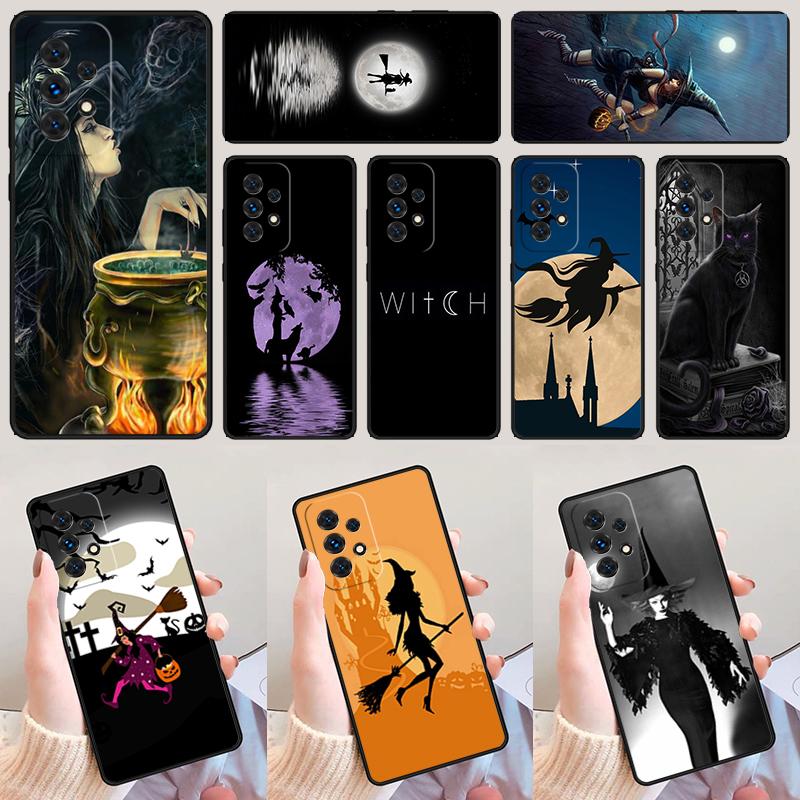 Halloween Moon Witch Horror phone case For Samsung Galaxy A42 A31 A40 A51 A71 A32 A80 A91 A52 A72 A20 A21S A50 A70 A11 A12 Cover