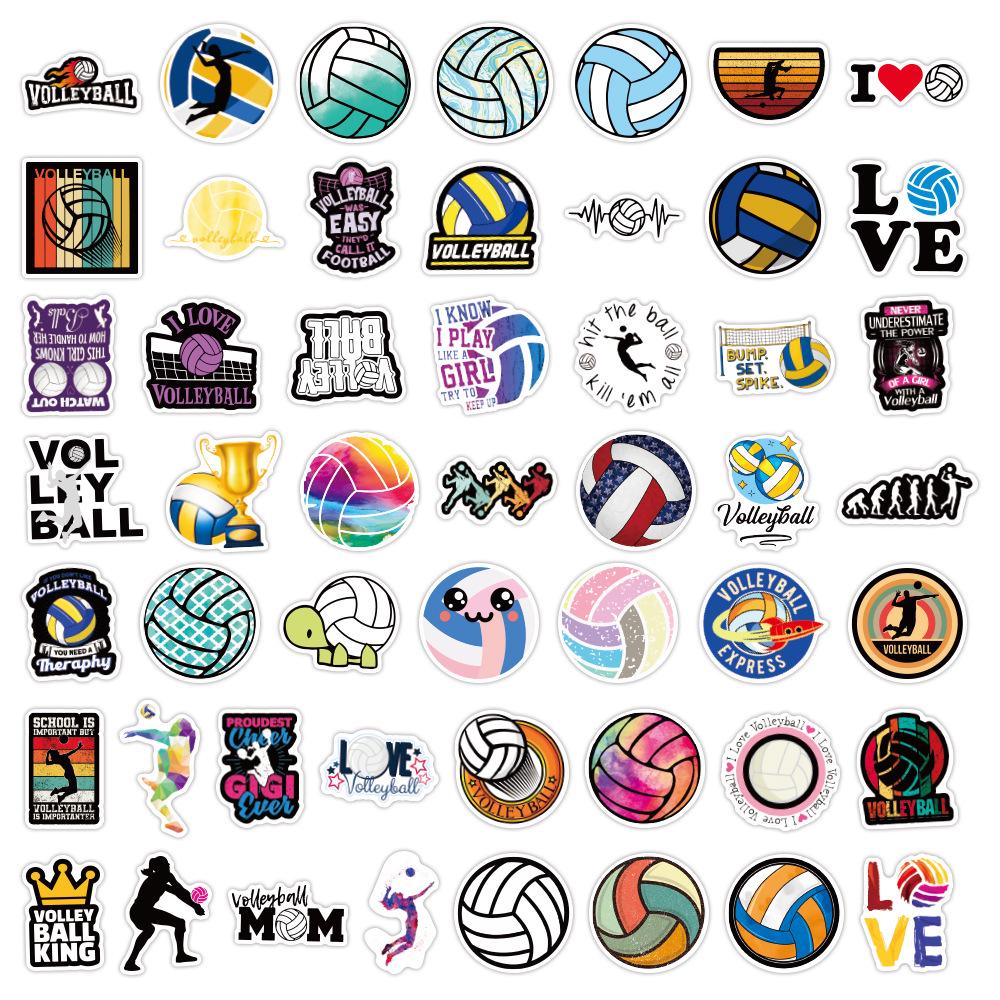 100 Cross-border Volleyball Graffiti Stickers for Phones, Skateboards & Luggage - Waterproof & Decorative