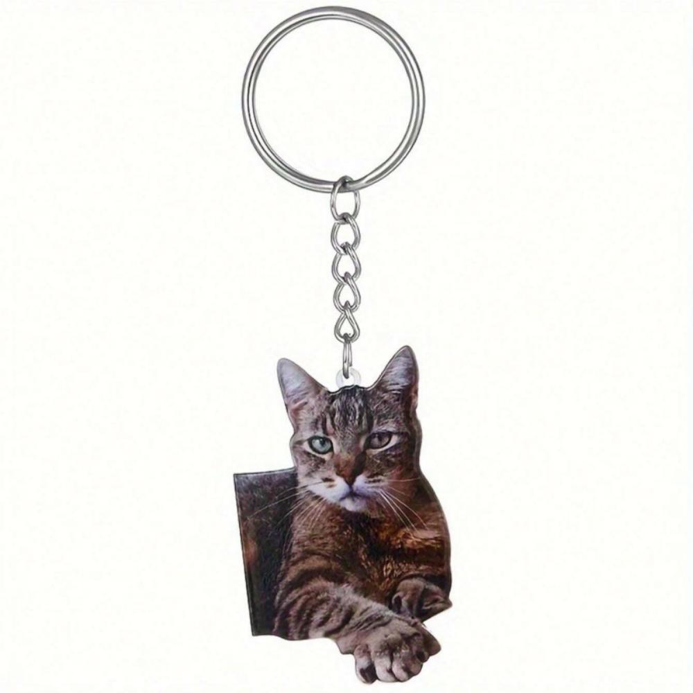 Personalized Pet Photo Keychain - Custom Acrylic Keychain with Photo of Your Dog or Cat, Graduation Gift, Name Customization, Graduation Gift