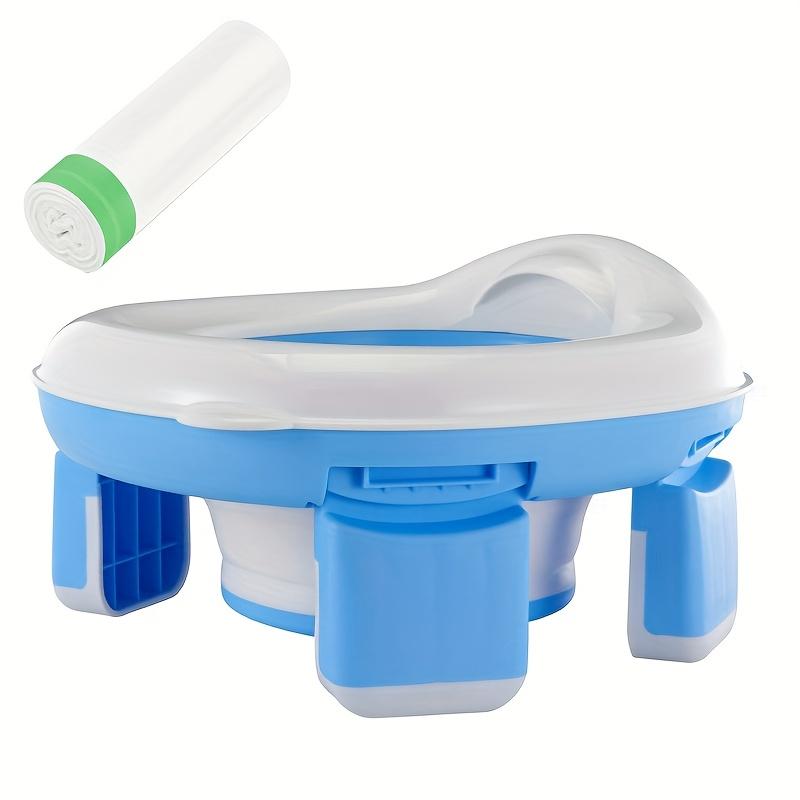 

1 Pc Portable Foldable Kids Toilet Lightweight Travel Toilet with Cleaning Bag Compact Design for Outdoor Camping Road Trips синій