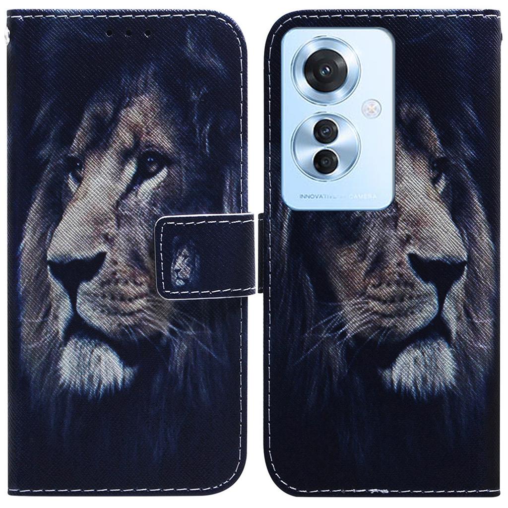 For Oppo Reno11 F 5G/F25 Pro 5G Phone Case Pattern Printing Stand Leather Shell