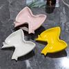 Yousheng Bow Soap Dish Bathroom Ceramic Soap Holder with Self Draining No Water Accumulation Soap Tray for Home Dormitory Washbasin Bathroom Shelf