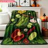 Blanket 1pc Pickled Vegetables And Herbs 2D-Printed Flannel Throw Blanket Suitable for Sofas And Camping Trips. Soft And Comfortab