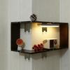 Corner Wall Shelf With Light Wooden Space-Saving Lighting Display Smart Corner Led Shelf for Family Friends Students Adults Men