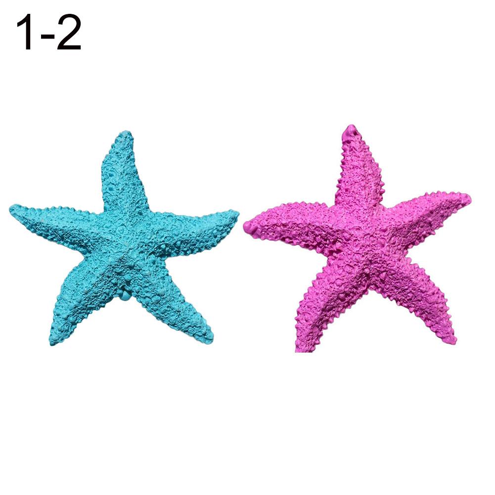 

2 шт. Украшение для аквариума Средиземноморская смола Морские звезды Мини Морская звезда Настенные украшения Аквариум Домашнее украшение Пляжный свадебный декор