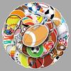 50 Cute Cartoon Sports Stickers for Planners, Phone Cases, Luggage, Water Bottles, and More – Waterproof and Decorative