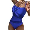 Color Bikini Swimsuit Casual Mesh Ladies Siamese Hollow Solid Swimwears Beachwear High Waist pool
