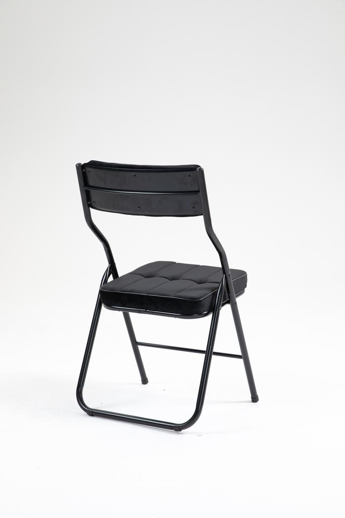 Folding Chairs 2 Pack - Foldable Dining Chairs with Cushion, Portable and Assembled Folding Extra Chair for Guests Kitchen Office Wedding  Party Black