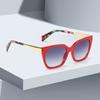 Vintage Sunglasses For Women Fashionable Dazzling Red Frame Glasses Green Golden Pattern Luxurious Lens Decoration Glasses Women
