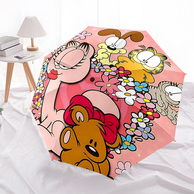 

Garfield & Friends Floral Umbrella: Automatic Opening, Foldable Design, 8-Rib Iron Frame, Perfect Gift for Fans and Travelers0104271a