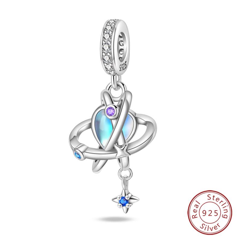 100% Copper Luminous Rabbit Astronaut Planet Spaceship Charms Beads Fit Diy Original Bracelets Necklace Jewelry