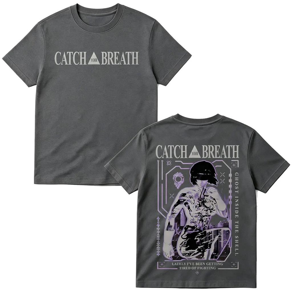 Japan Anime Ghost in The Shell Motoko Kusanagi T-shirts Herr Dam Kläder Mode Casual Bomull Kortärmad Överdimensionerad T-shirt
