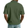 Men's Casual Collared Zipper Neck Short-Sleeve Top