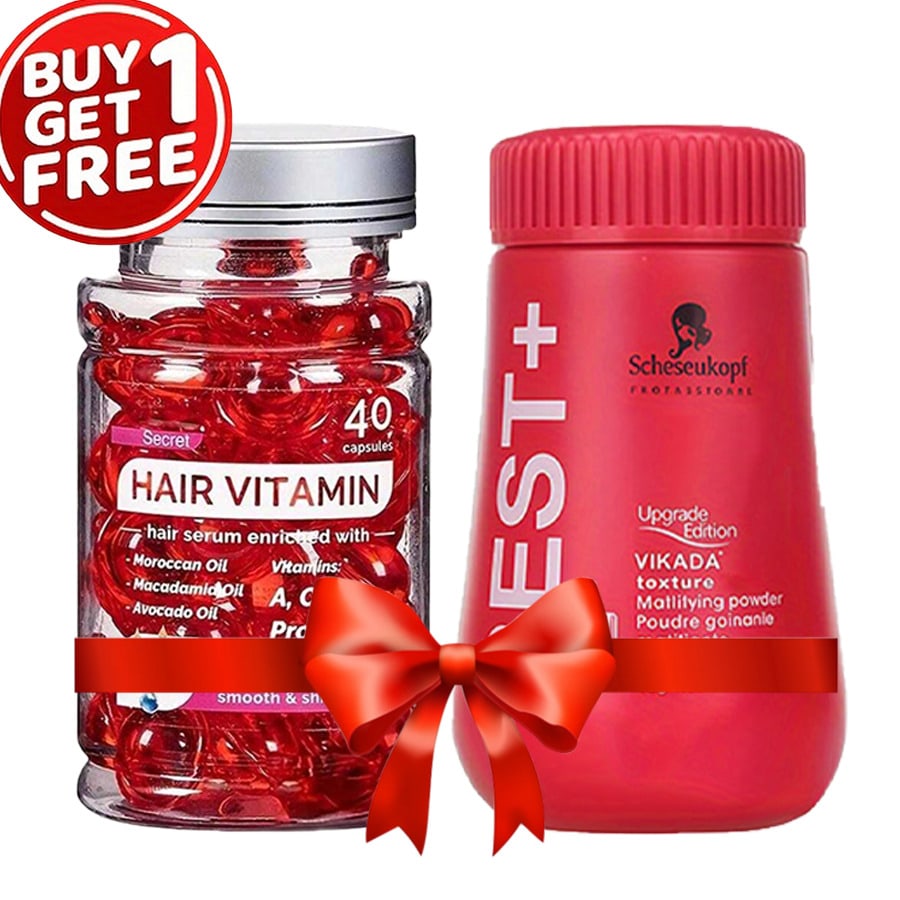 Hair Care Set(1PC Volumizing Hair Powder+1PC Intensive Hydration Hair Serum Oil Capsules)- Deep Cond
