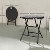 Foldable Round Garden Table for 4, Outdoor Dining Table with HDPE Tabletop and Steel Frame, 80 x 80 x 73 cm, Dark Grey