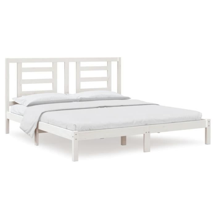 VidaXL Bed Frames White Solid Wood 180x200 Cm Super King 3104364