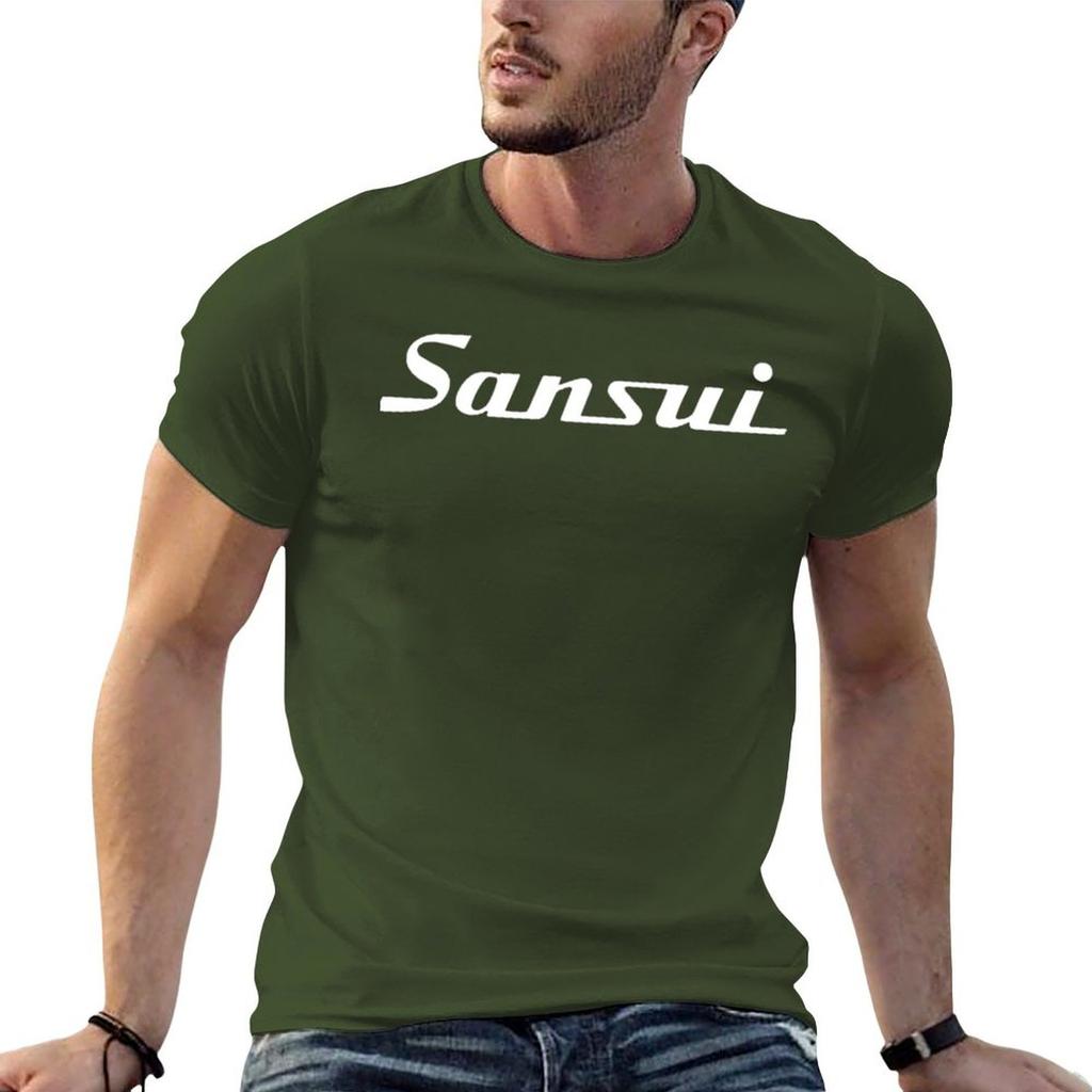 SANSUI White T-Shirt quick-drying basketball graphic tees graphic t shirts vintage graphic tee compression shirt men